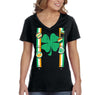 Free Shipping Women's Irish Suspenders St. Patrick's Day Funny Leprechaun Beer Party Clover Shamrock Whiskey Short Sleeve V-Neck T-Shirt