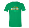 Free Shipping Men's Lucky Bitch Shamrock Leprechaun Pub Bar Beer Whiskey Funny Party Clover Shenanigans Irish St. Patrick's Day T-Shirt