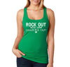 Free Shipping Women's Rock Out With Shamrock Out St. Patrick's Day Irish Clover Shamrock Drinking Party Funny Beer Pub Bar Racer-Back Tank-Top