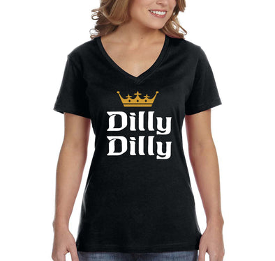Free Shipping Women's Dilly Dilly St. Patrick's Day Drinking Shamrock Clover Irish Green Beer Party Funny  V-Neck T-Shirt