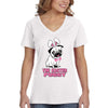 Free Shipping Women's Pug Dog Ears Easter Bunny Holiday V-Neck Short Sleeve T-Shirt Rabbit Lover Funny Egg Hunt Spring Gift Cute Tee