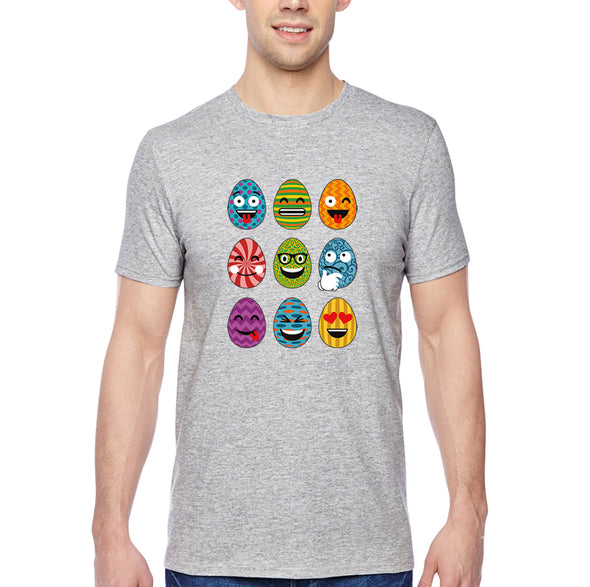 Free Shipping Men's Emoji Egg Hunt Easter Holiday Crewneck Short Sleeve T-Shirt Bunny Rabbit Lover Funny Egg Hunt Spring Gift Cute Tee