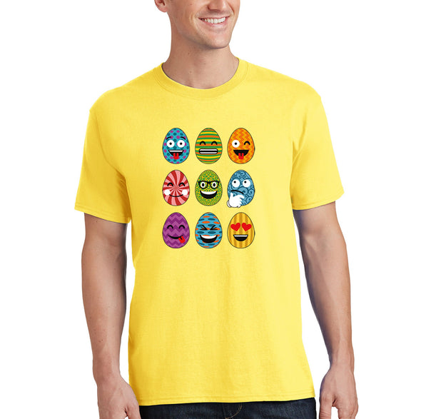 Free Shipping Men's Emoji Egg Hunt Easter Holiday Crewneck Short Sleeve T-Shirt Bunny Rabbit Lover Funny Egg Hunt Spring Gift Cute Tee
