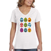 Free Shipping Women's Emoji Egg Hunt Easter Holiday V-Neck Short Sleeve T-Shirt Bunny Rabbit Lover Funny Egg Hunt Spring Gift Cute Tee