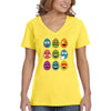 Free Shipping Women's Emoji Egg Hunt Easter Holiday V-Neck Short Sleeve T-Shirt Bunny Rabbit Lover Funny Egg Hunt Spring Gift Cute Tee