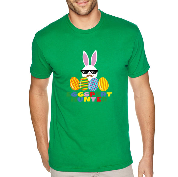 Free Shipping Men's Eggspert Hunter Video Game Easter Holiday Crewneck Short Sleeve T-Shirt Bunny Rabbit Funny Egg Hunt Spring Gift Cute Tee