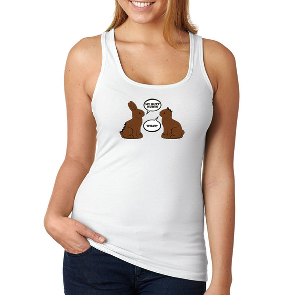 Free Shipping Women's Chocolate Bunnies Talking Funny Easter Holiday Racer-Back Tank-Top Bunny Rabbit Funny Egg Hunt Spring Gift
