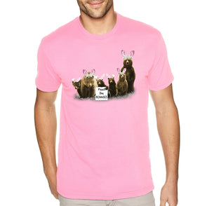 Free Shipping Men's Feed the Bunnies Bears Funny Easter Holiday Crewneck Short Sleeve T-Shirt Bunny Rabbit Funny Egg Hunt Spring Gift Tee