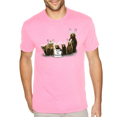 Free Shipping Men's Feed the Bunnies Bears Funny Easter Holiday Crewneck Short Sleeve T-Shirt Bunny Rabbit Funny Egg Hunt Spring Gift Tee