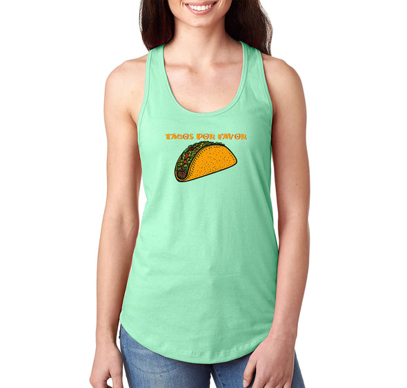 Free Shipping Women's Tacos Por Favor Please Cinco De Mayo Spring Break Racer-back Tank-Top Birthday Gift Drinking Summer Party