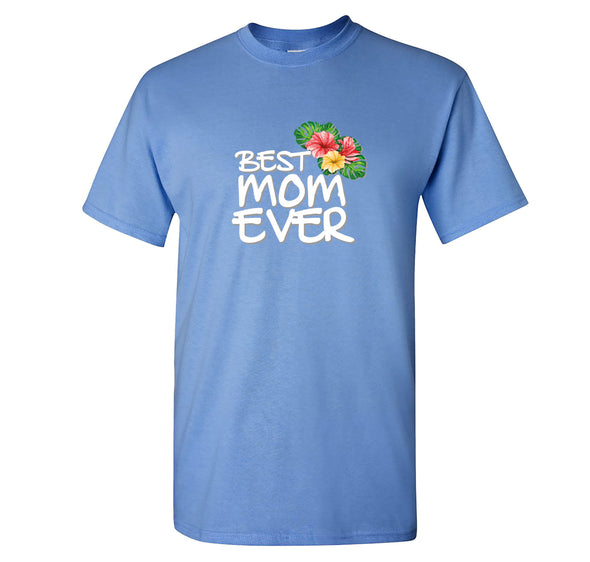 Free Shipping Men's Best Mom Ever Flowers Mother's Day Crewneck Short Sleeve T-Shirt Birthday Gift Spring Aunt Nana Mother Grandma Tee