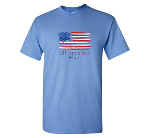 Free Shipping Men's All American Mom USA Flag Mother's Day Crewneck Short Sleeve T-Shirt Birthday Gift Spring Aunt Nana Mother Grandma Tee
