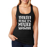 Free Shipping Women's Tequila It's Mexico Somewhere Cinco De Mayo Spring Break Racer-back Tank-Top Birthday Gift Drinking Summer Party