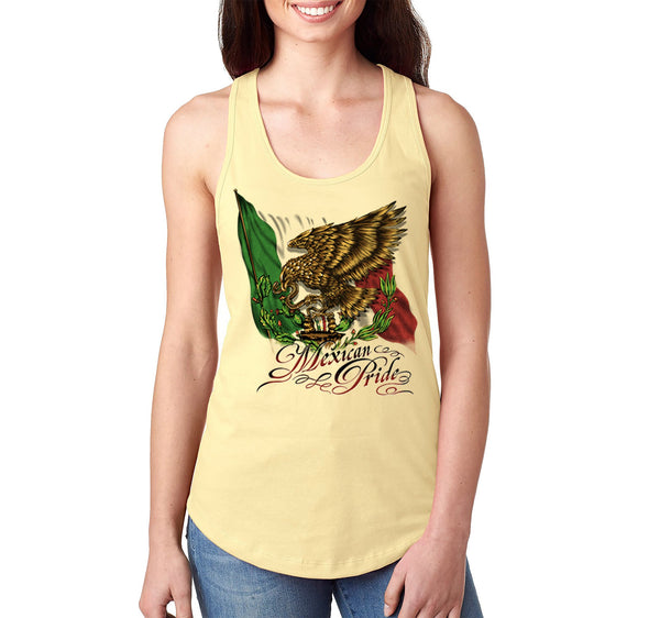 Free Shipping Women's Mexican Pride Eagle Flag La Bandera Cinco De Mayo Spring Break Racer-back Tank-Top Birthday Gift  Summer Party