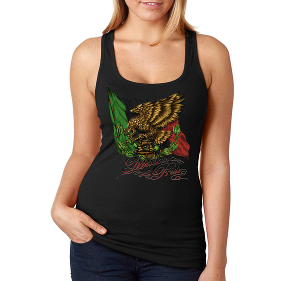 Free Shipping Women's Mexican Pride Eagle Flag La Bandera Cinco De Mayo Spring Break Racer-back Tank-Top Birthday Gift  Summer Party
