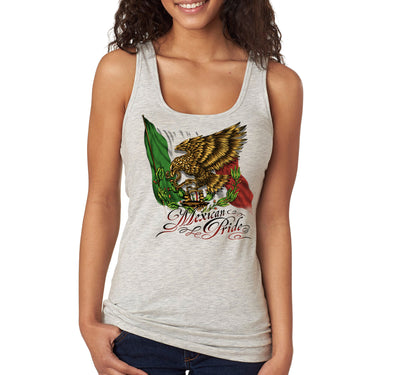 Free Shipping Women's Mexican Pride Eagle Flag La Bandera Cinco De Mayo Spring Break Racer-back Tank-Top Birthday Gift  Summer Party