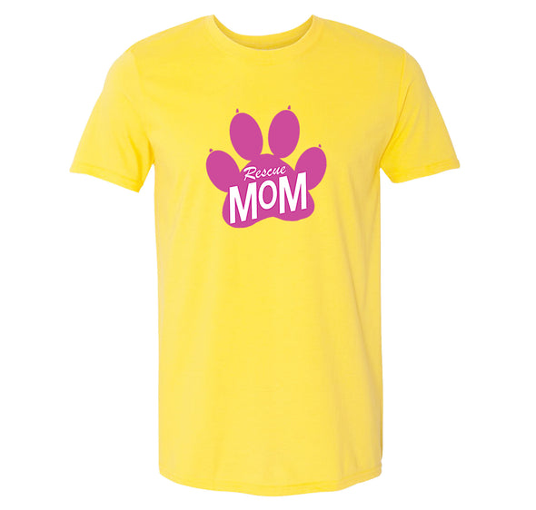 Free Shipping Men's Rescue Mom Cat Dog Animal Mother's Day Crewneck Short Sleeve T-Shirt Birthday Gift Aunt Nana Mother Grandma Tee