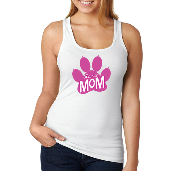 Free Shipping Women's Rescue Mom Cat Dog Animal Mother's Day Racer-back Tank-Top Birthday Gift Spring Aunt Nana Mother Grandma Tee