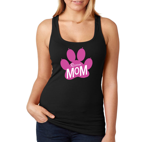 Free Shipping Women's Rescue Mom Cat Dog Animal Mother's Day Racer-back Tank-Top Birthday Gift Spring Aunt Nana Mother Grandma Tee