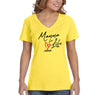Free Shipping Women's Mamma Mama For Life XoXo Heart Mother's Day V-Neck Short Sleeve T-Shirt Birthday Gift Aunt Nana Mother Grandma Tee