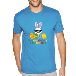 Free Shipping Men's Eggspert Hunter Video Game Easter Holiday Crewneck Short Sleeve T-Shirt Bunny Rabbit Funny Egg Hunt Spring Gift Cute Tee
