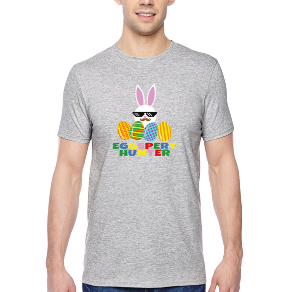 Free Shipping Men's Eggspert Hunter Video Game Easter Holiday Crewneck Short Sleeve T-Shirt Bunny Rabbit Funny Egg Hunt Spring Gift Cute Tee