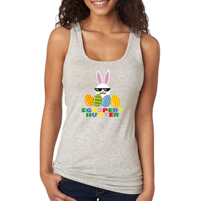 Free Shipping Women's Eggspert Hunter Video Game Easter Holiday Racer-Back Tank-Top Bunny Rabbit Funny Egg Hunt Spring Gift
