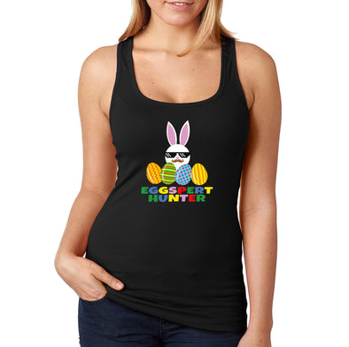 Free Shipping Women's Eggspert Hunter Video Game Easter Holiday Racer-Back Tank-Top Bunny Rabbit Funny Egg Hunt Spring Gift