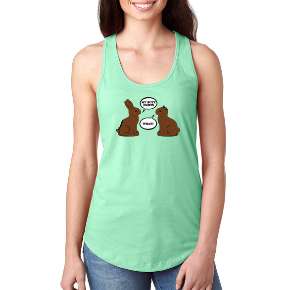 Free Shipping Women's Chocolate Bunnies Talking Funny Easter Holiday Racer-Back Tank-Top Bunny Rabbit Funny Egg Hunt Spring Gift