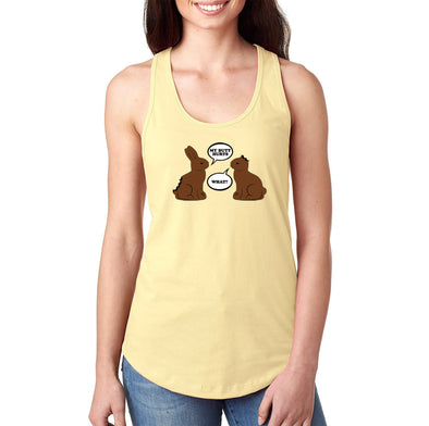 Free Shipping Women's Chocolate Bunnies Talking Funny Easter Holiday Racer-Back Tank-Top Bunny Rabbit Funny Egg Hunt Spring Gift