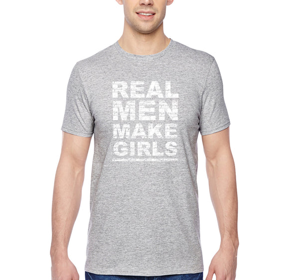 Free Shipping Men's Real Men Make Girls Dad Life Father's Day Crewneck Short Sleeve T-Shirt Funny Birthday Gift Husband Grandpa Grandfather