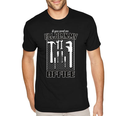 Free Shipping Men's I Will Be in My Office Mechanic Tools Dad Father's Day Crewneck Short Sleeve T-Shirt Funny Birthday Gift Husband Grandpa