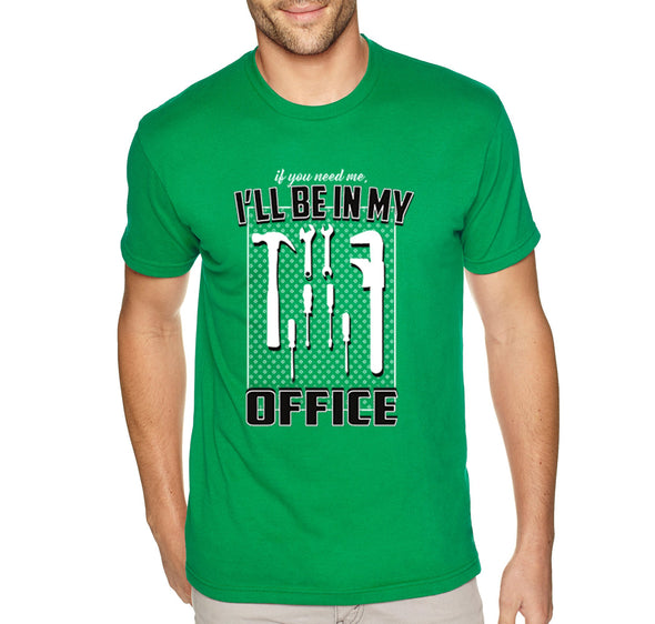 Free Shipping Men's I Will Be in My Office Mechanic Tools Dad Father's Day Crewneck Short Sleeve T-Shirt Funny Birthday Gift Husband Grandpa