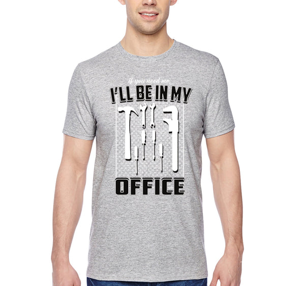 Free Shipping Men's I Will Be in My Office Mechanic Tools Dad Father's Day Crewneck Short Sleeve T-Shirt Funny Birthday Gift Husband Grandpa