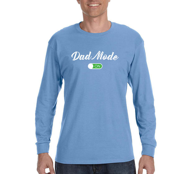 Free Shipping Men's Dad Mode On Father's Day Long Sleeve T-Shirt Funny Birthday Gift Husband Grandpa Grandfather Tee