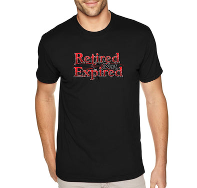 Free Shipping Men's Retired Not Expired Dad Father's Day Crewneck Short Sleeve T-Shirt Funny Birthday Gift Husband Grandpa Grandfather Tee