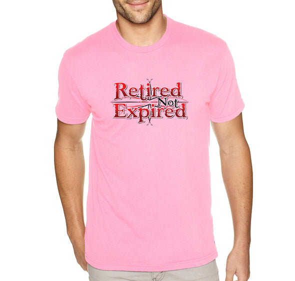 Free Shipping Men's Retired Not Expired Dad Father's Day Crewneck Short Sleeve T-Shirt Funny Birthday Gift Husband Grandpa Grandfather Tee