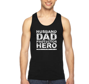 Free Shipping Men's Husband Dad Protector Hero Father's Day Tank-Top Funny Birthday Gift  Grandpa Grandfather Tee