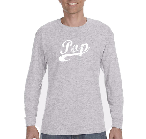 Free Shipping Men's Pop Dad Father's Day Long Sleeve T-Shirt Funny Birthday Gift Husband Grandpa Grandfather Tee