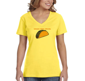 Free Shipping Women's Tacos Por Favor Please Cinco De Mayo Spring Break V-Neck Short Sleeve T-Shirt Birthday Gift Drinking Summer Party