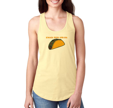 Free Shipping Women's Tacos Por Favor Please Cinco De Mayo Spring Break Racer-back Tank-Top Birthday Gift Drinking Summer Party