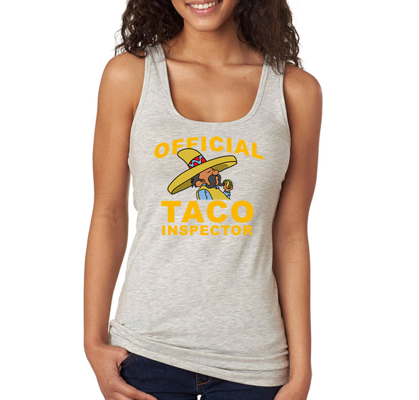 Free Shipping Women's Official Taco Inspector Cinco De Mayo Spring Break Racer-back Tank-Top Birthday Gift Drinking Summer Party