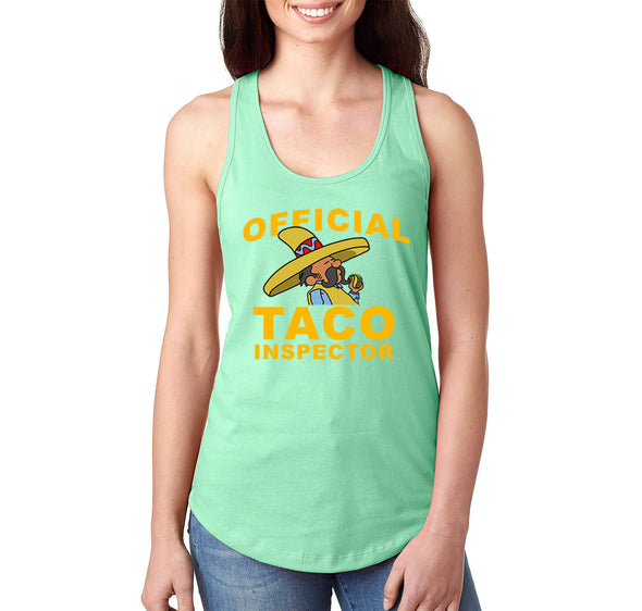 Free Shipping Women's Official Taco Inspector Cinco De Mayo Spring Break Racer-back Tank-Top Birthday Gift Drinking Summer Party