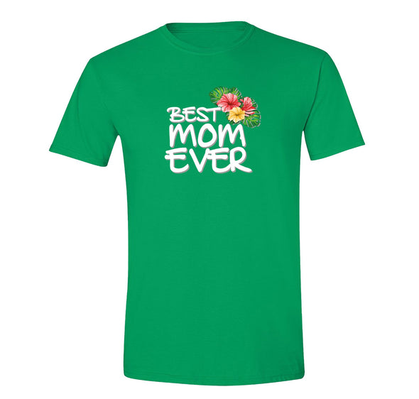 Free Shipping Men's Best Mom Ever Flowers Mother's Day Crewneck Short Sleeve T-Shirt Birthday Gift Spring Aunt Nana Mother Grandma Tee