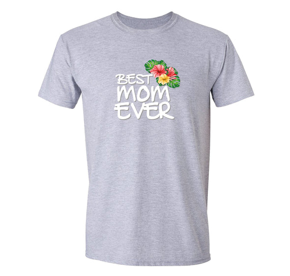 Free Shipping Men's Best Mom Ever Flowers Mother's Day Crewneck Short Sleeve T-Shirt Birthday Gift Spring Aunt Nana Mother Grandma Tee