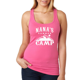 Free Shipping Women's Nana's Summer Camp Mother's Day Racer-back Tank-Top Birthday Gift Spring Aunt Nana Mother Grandma Tee