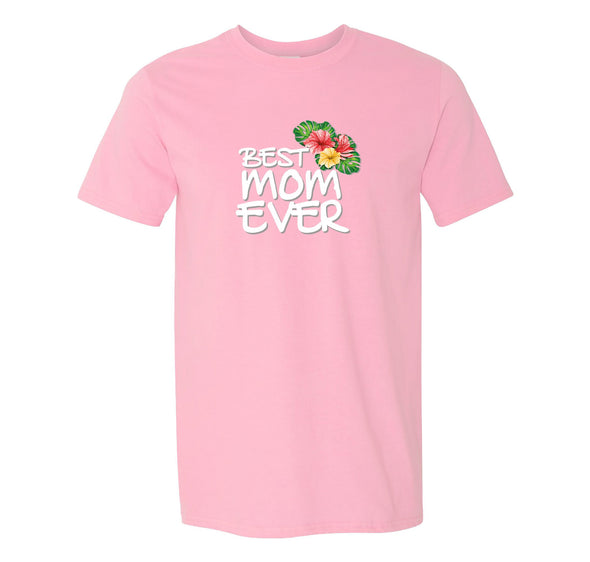 Free Shipping Men's Best Mom Ever Flowers Mother's Day Crewneck Short Sleeve T-Shirt Birthday Gift Spring Aunt Nana Mother Grandma Tee