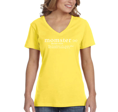 Free Shipping Women's Momster Mom Funny Mother's Day V-Neck Short Sleeve T-Shirt Birthday Gift Spring Aunt Nana Mother Grandma Tee