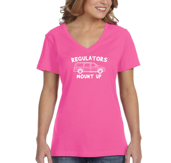 Free Shipping Women's Regulators Mount Up Mini Van Mom Mother's Day V-Neck Short Sleeve T-Shirt Birthday Gift Aunt Nana Mother Grandma Tee