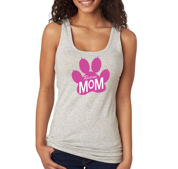 Free Shipping Women's Rescue Mom Cat Dog Animal Mother's Day Racer-back Tank-Top Birthday Gift Spring Aunt Nana Mother Grandma Tee